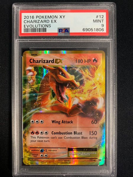 2016 POKEMON XY EVOLUTIONS CHARIZARD EX #12 - GRADED PSA 9 MINT