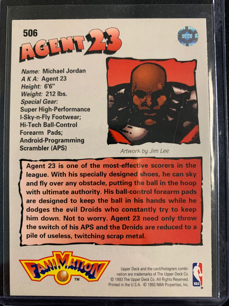 1992-93 UPPER DECK BASKETBALL FANIMATION #506 - MICHAEL JORDAN AGENT 23 FANIMATION