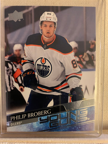 2020-21 UPPER DECK HOCKEY #204 EDMONTON OILERS - PHILIP BROBERG YOUNG GUNS ROOKIE CARD RAW