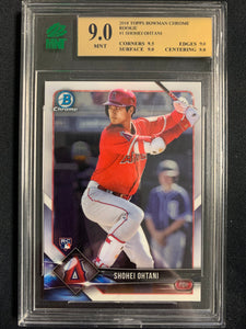 2018 TOPPS BOWMAN CHROME BASEBALL #1 LOS ANGELES ANGELS - SHOHEI OHTANI CHROME ROOKIE CARD GRADED MNT 9.0 MNT