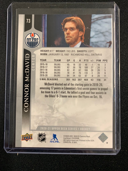 2020-21 UPPER DECK SERIES 1 HOCKEY #73 EDMONTON OILERS - CONNOR MCDAVID SP SUIT VARIATION