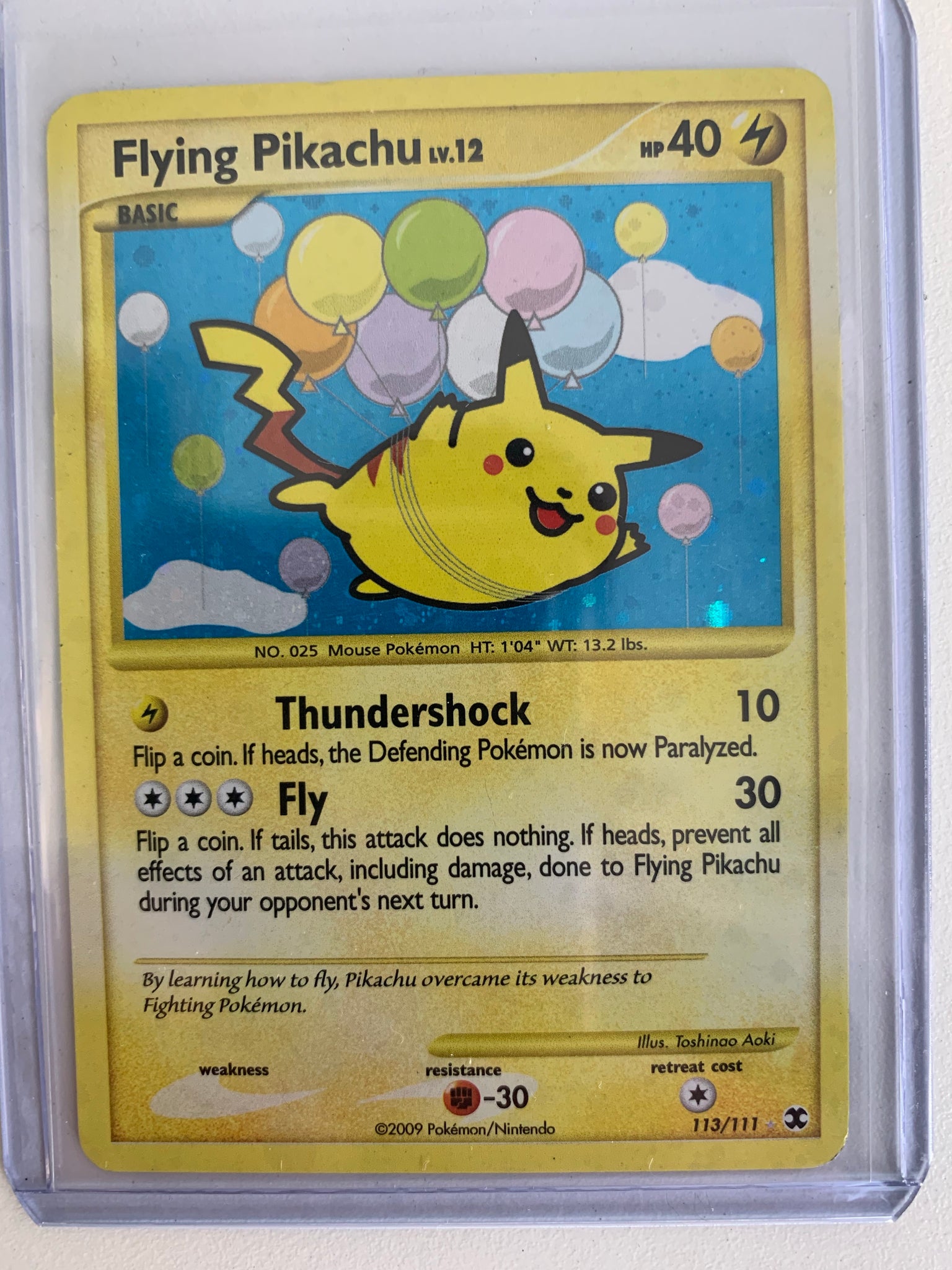 2009 POKEMON FLYING PIKACHU RISING RIVALS SECRET RARE HOLO - 113/111 Mint Sports Cards & Collectibles 2009 POKEMON FLYING PIKACHU RISING RIVALS SECRET RARE HOLO - 113/111 Mint Sports Cards & Collectibles