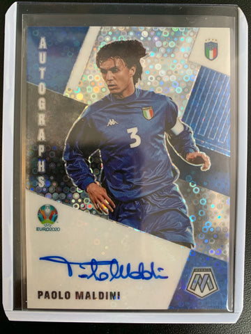 2021 PANINI MOSAIC UEFA EURO SOCCER #AM-PM PAOLO MALDINI AUTOGRAPHED PRIZM CARD