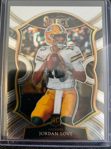 2020 PANINI SELECT FOOTBALL #47 GREEN BAY PACKERS - JORDAN LOVE CONCOURSE LEVEL ROOKIE CARD