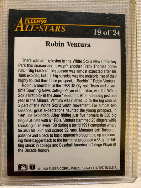 1992-93 FLEER BASEBALL #19 OF 24 - ROBIN VENTURA FLEER ALL-STARS CARD RAW