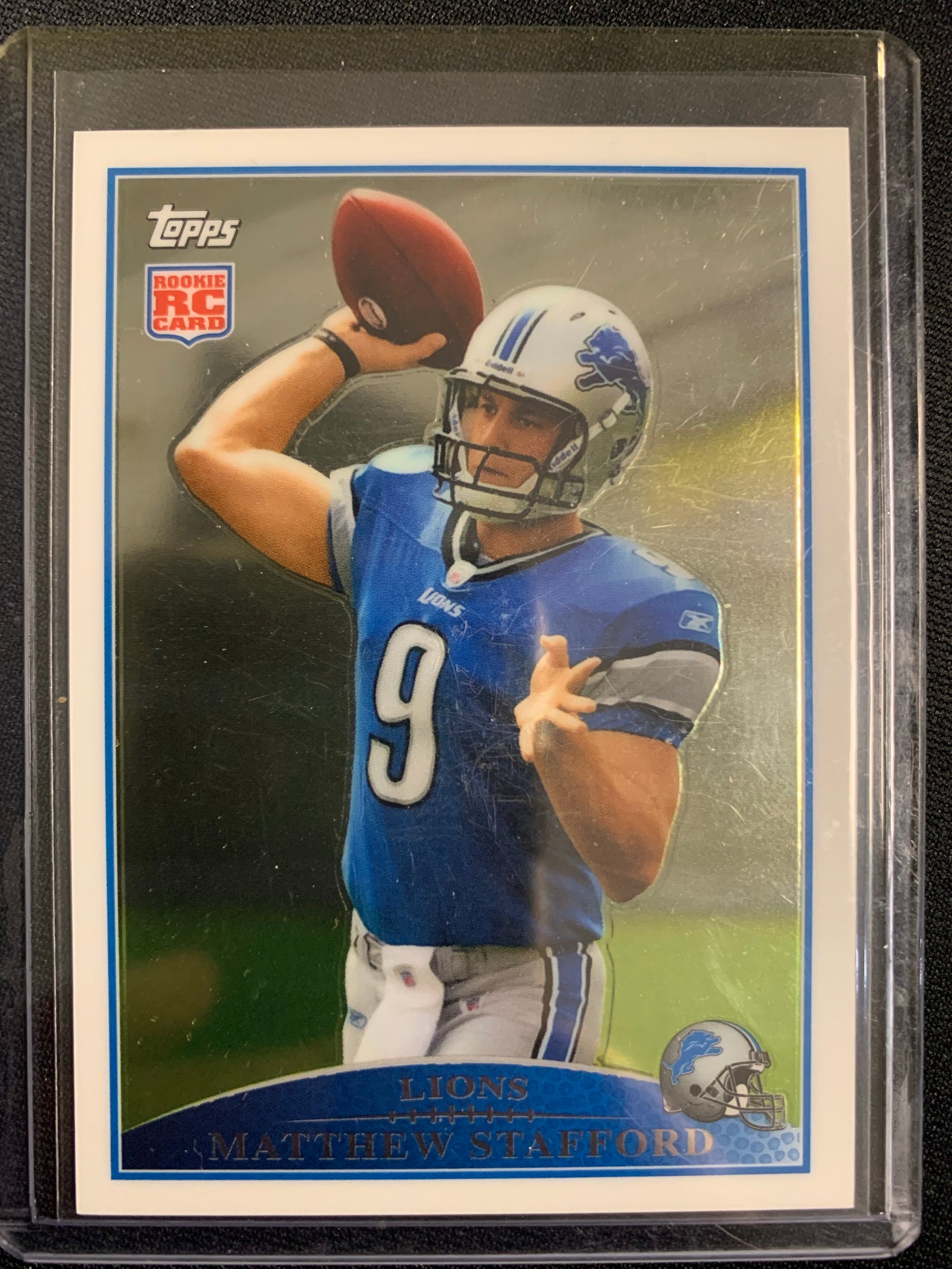 2012 TOPPS NFL FOOTBALL #430 DETROIT LIONS - MATTHEW STAFFORD TOPPS ROOKIE REPRINT - MINT