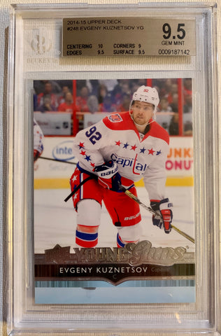 2014-15 UPPER DECK HOCKEY #248 WASHINGTON CAPITALS - EVGENY KUZNETSOV ROOKIE CARD GRADED BGS 9.5 GEM MINT