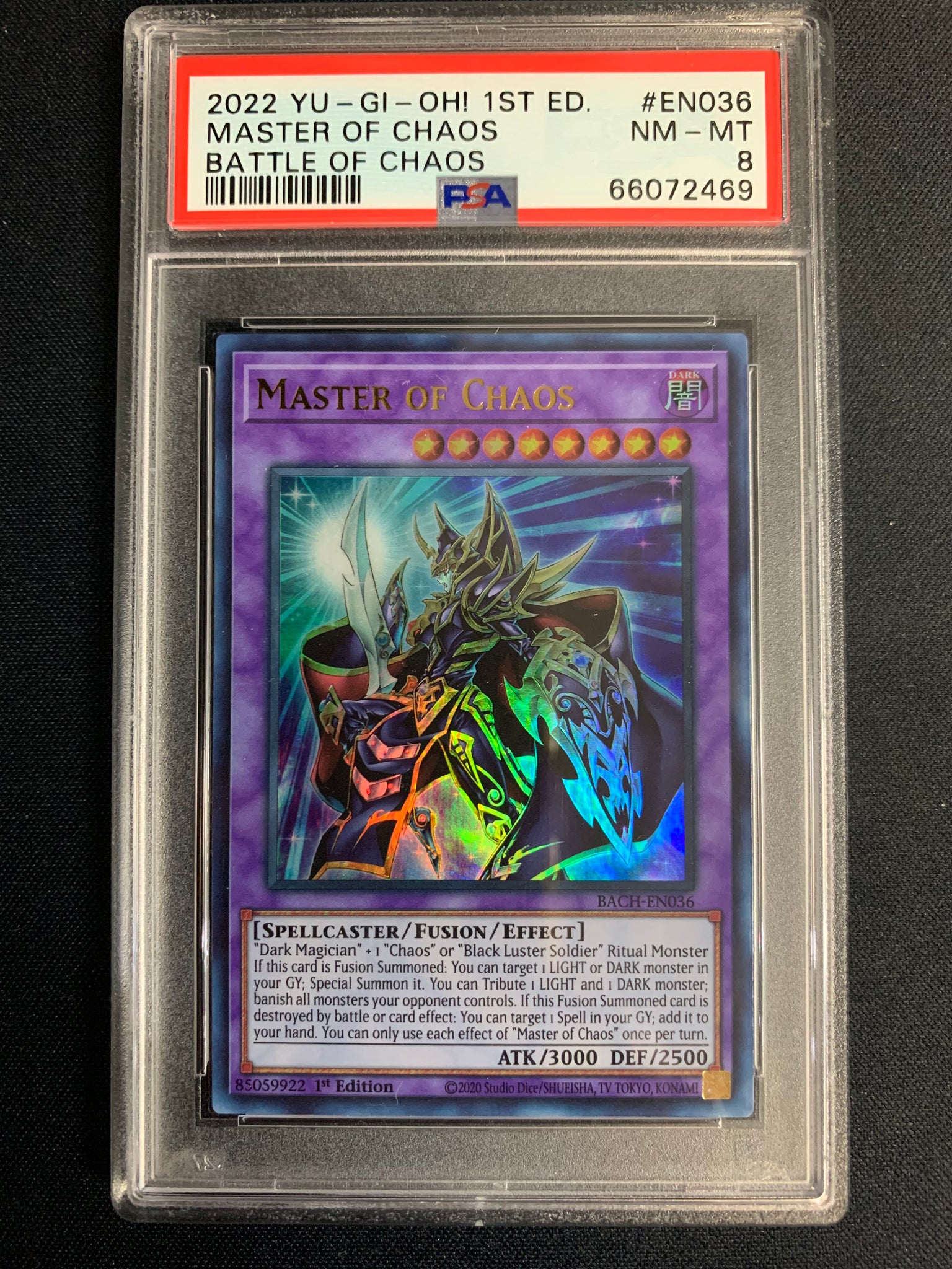 2022 YU-GI-OH BATTLE OF CHAOS #EN036 MASTER OF CHAOS GRADED PSA 8 NM-MT