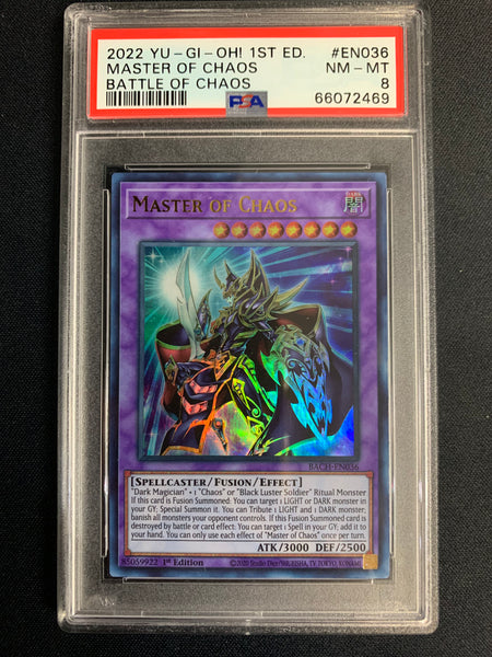 2022 YU-GI-OH BATTLE OF CHAOS #EN036 MASTER OF CHAOS GRADED PSA 8 NM-MT