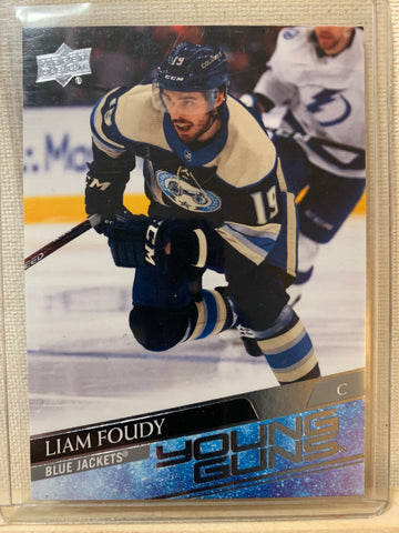 2020-21 UPPER DECK HOCKEY #224 COLUMBUS BLUE JACKETS - LIAM FOUDY YOUNG GUNS ROOKIE CARD RAW