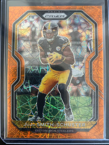 2020 PANINI PRIZM FOOTBALL #66 PITTSBURGH STEELERS - JUJU SMITH-SCHUSTER ORANGE CRACKED ICE PRIZM