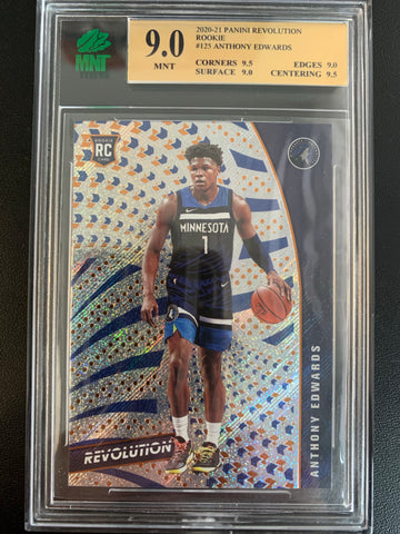 2020-2021 PANINI REVOLUTION NBA BASKETBALL #125 MINNESOTA TIMBERWOLVES - ANTHONY EDWARDS REVOLUTION ROOKIE CARD GRADED MNT 9.0 MINT