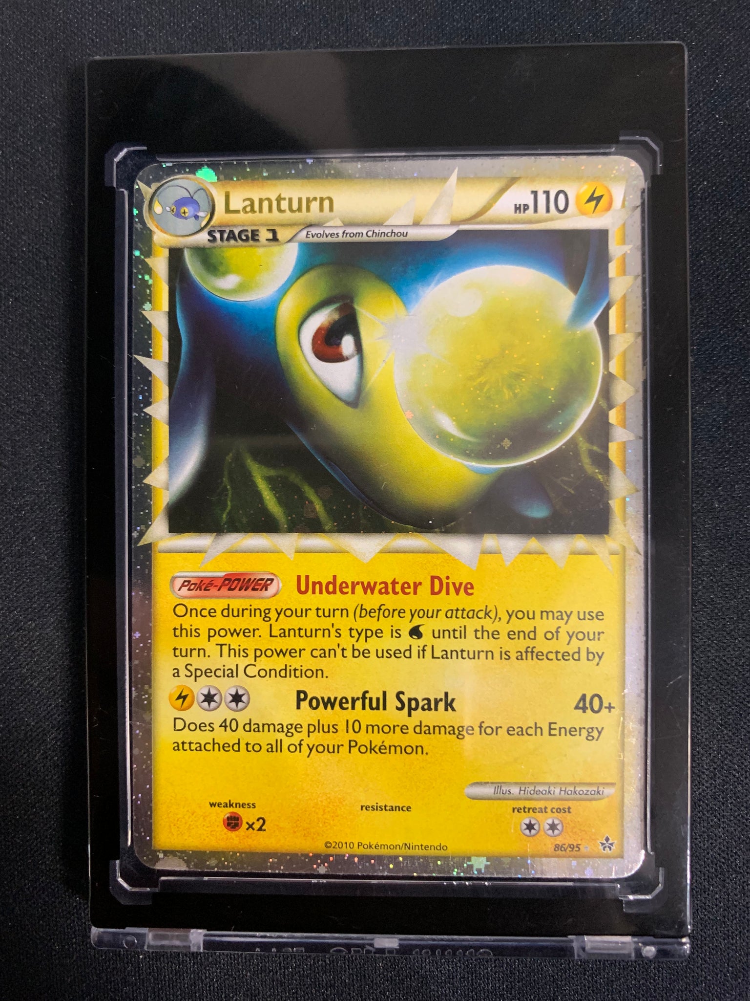 2010 POKEMON HGSS UNLEASHED LANTURN PRIME ULTRA RARE #86/95 - LP