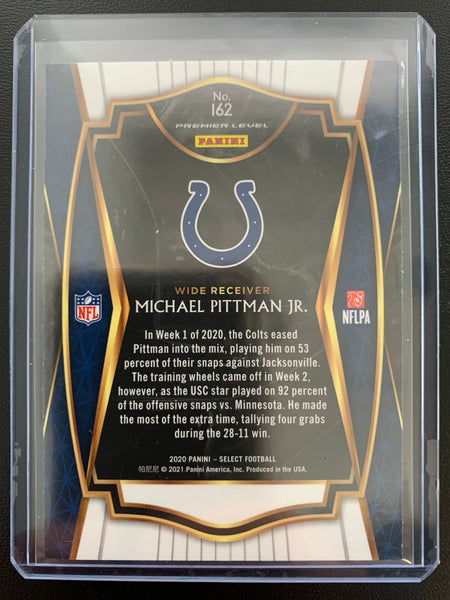 2020 PANINI SELECT FOOTBALL #162 INDIANAPOLIS COLTS - MICHAEL PITTMAN JR PREMIER LEVEL ROOKIE CARD