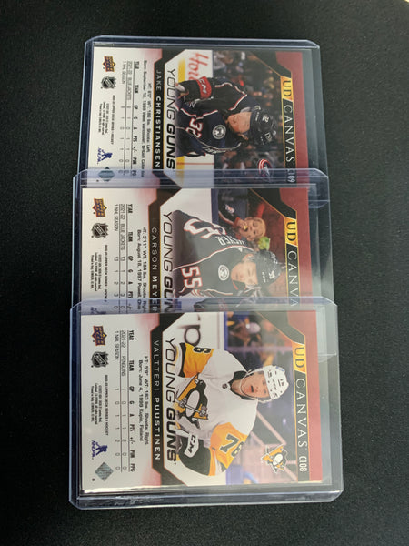 2022-23 UPPER DECK S1 HOCKEY  CANVAS YOUNG GUNS LOT OF 3 DIFFERENT