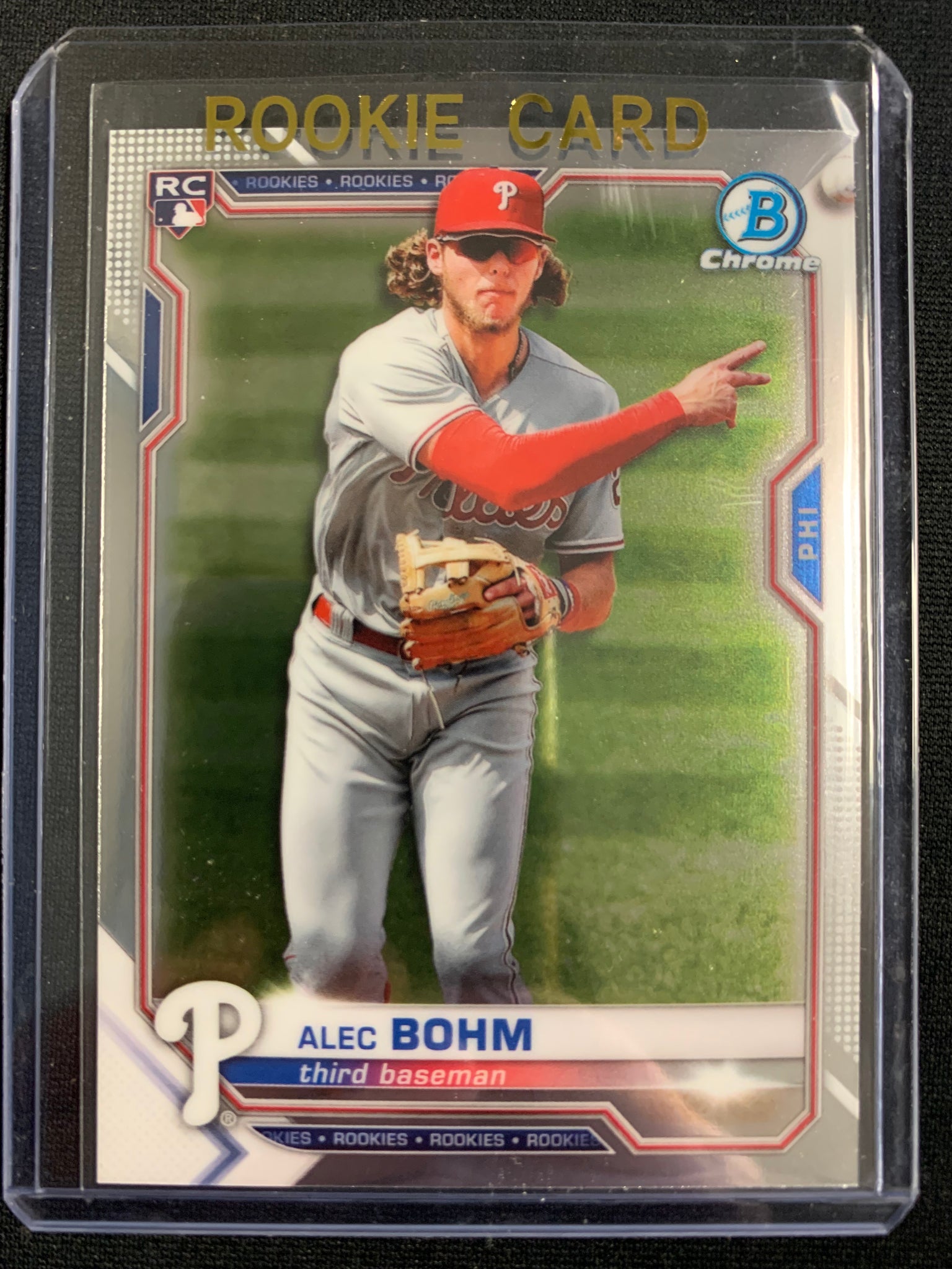 2021 BOWMAN CHROME BASEBALL #94 PHILADELPHIA PHILLIES - ALEC BOHM ROOKIE CARD