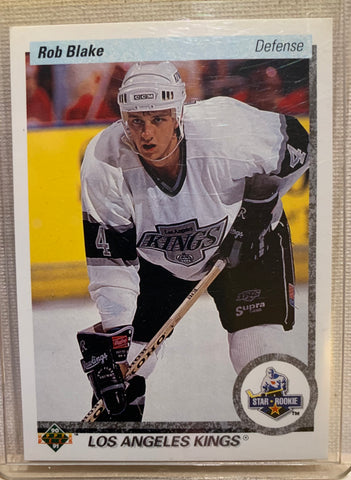 1990-91 UPPER DECK HOCKEY #45 LOS ANGELES KINGS - ROB BLAKE ROOKIE CARD RAW