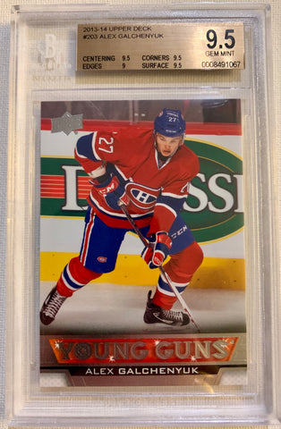 2013-14 UPPER DECK HOCKEY #203 MONTREAL CANADIENS - ALEX GALCHENYUK ROOKIE CARD GRADED BGS 9.5 GEM MINT