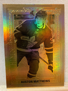 2018-19 TIM HORTONS HOCKEY #GE-2 TORONTO MAPLE LEAFS - GOLD ETCHINGS AUSTON MATTHEWS CARD RAW