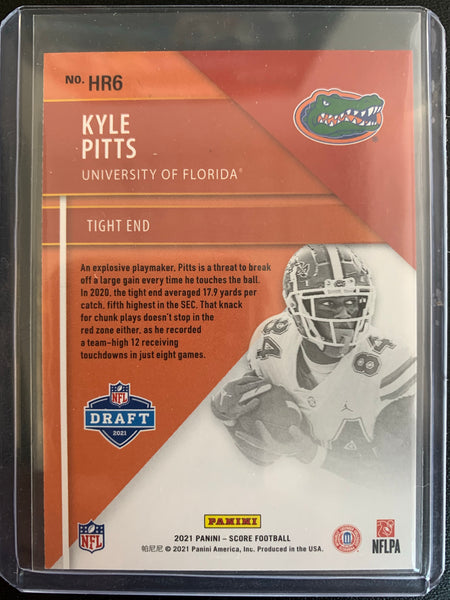 2021 PANINI SCORE FOOTBALL #HR6 ATLANTA FALCONS - KYLE PITTS "HOT ROOKIES" ROOKIE CARD