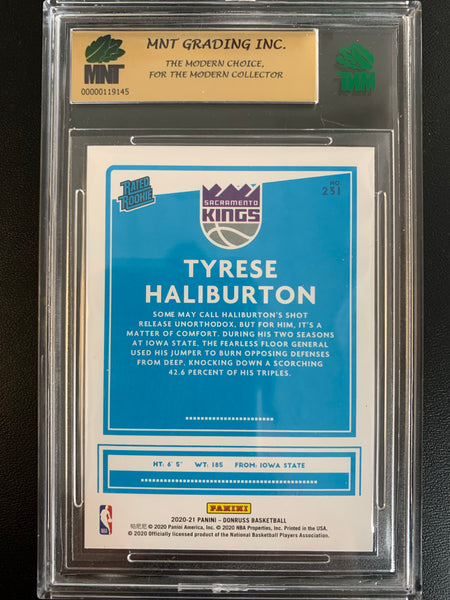 2020-2021 PANINI DONRUSS CHOICE NBA BASKETBALL #231 SACRAMENTO KINGS - TYRESE HALIBURTON CHOICE SILVER RATED ROOKIE CARD GRADED MNT 9.5 GEM MINT