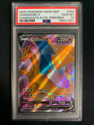 2020 POKEMON SW&SH CHAMPIONS PATH CHARIZARD BLACK STAR PROMO #050 - GRADED PSA 10 GEM MINT