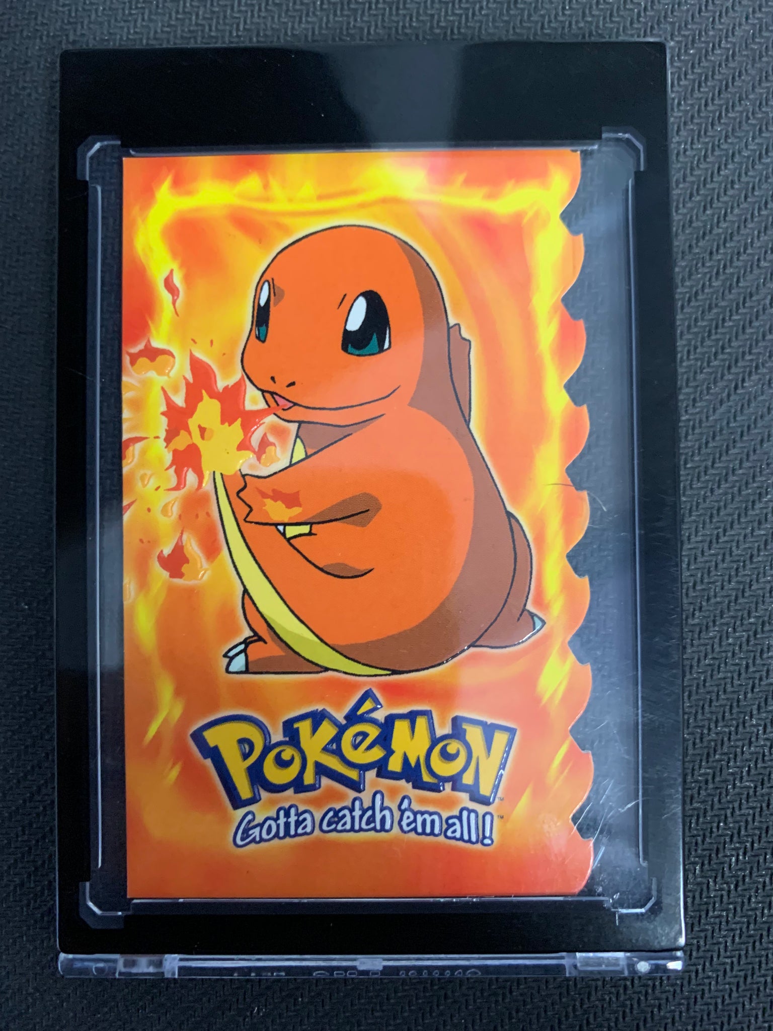 1999 TOPPS POKEMON CHARMANDER DIE-CUT BLUE LABEL TV ANIMATION CARD 4 OF 12 - MINT