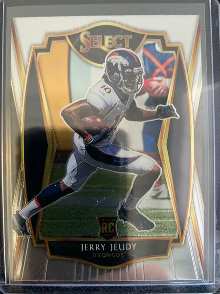 2020 PANINI SELECT FOOTBALL #156 DENVER BRONCOS - JERRY JEUDY SELECT PREMIER LEVEL PRIZM ROOKIE CARD