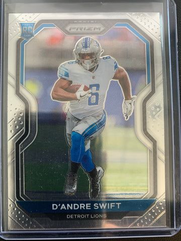 2020 PANINI PRIZM FOOTBALL #358 DETROIT LIONS - D'ANDRE SWIFT ROOKIE CARD