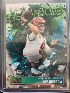 2021 PANINI SCORE FOOTBALL #B3 CINCINNATI BENGALS - JOE BURROW BREAKTHROUGH INSERT CARD