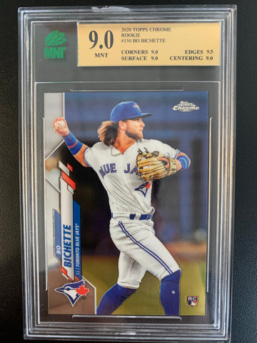 2020 TOPPS CHROME BASEBALL #150 TORONTO BLUE JAYS - BO BICHETTE ROOKIE CARD GRADED MNT 9.0 MINT