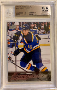 2015-16 UPPER DECK HOCKEY #229 ST.LOUIS BLUES - ROBBY FABBRI  ROOKIE CARD GRADED BGS 9.5 GEM MINT