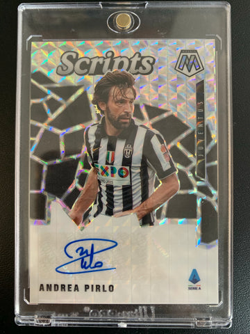 2020-21 PANINI MOSAIC SERIE A SOCCER #S-AP ANDREA PIRLO MOSAIC SCRIPTS AUTOGRAPHED CARD