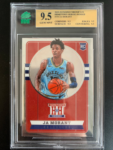2019-20 PANINI CHRONICLES BASKETBALL #550 MEMPHIS GRIZZLIES - JA MORANT HOMETOWN HEROES ROOKIE CARD GRADED MNT 9.5 GEM MINT