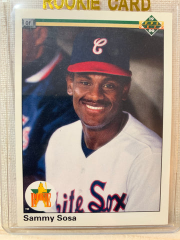 1990-91 UPPER DECK BASEBALL #17 - SAMMY SOSA ROOKIE CARD RAW