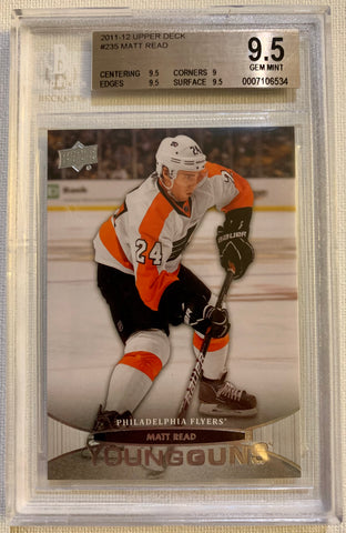 2011-12 UPPER DECK HOCKEY #235 PHILADELPHIA FLYERS - MATT READ ROOKIE CARD GRADED BGS 9.5 GEM MINT