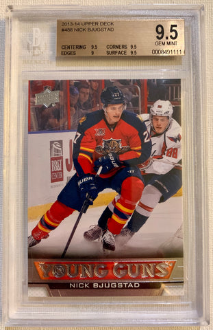 2013-14 UPPER DECK HOCKEY #488 FLORIDA PANTHERS - NICK BJUGSTAD ROOKIE CARD GRADED BGS 9.5 GEM MINT