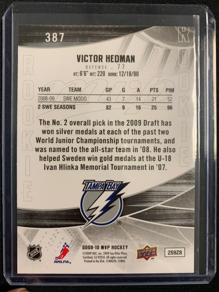 2009-10 UPPER DECK MVP HOCKEY #387 TAMPA BAY LIGHTNING - VICTOR HEDMAN ROOKIE CARD
