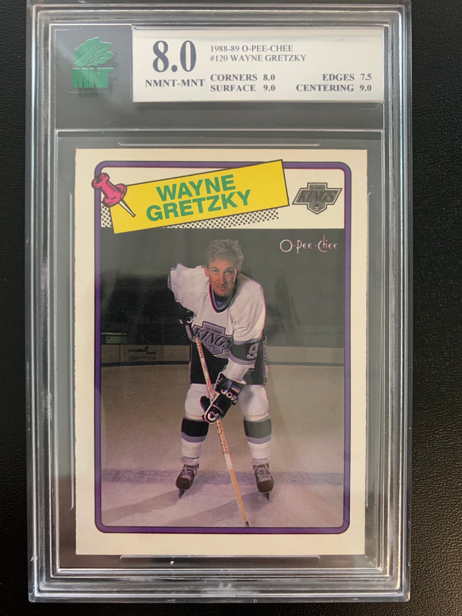 1988-89 O-PEE-CHEE HOCKEY #120 LOS ANGELES KINGS - WAYNE GRETZKY GRADED MNT 8.0 NMNT-MINT+