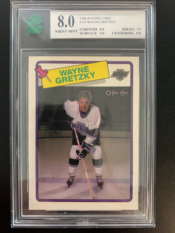1988-89 O-PEE-CHEE HOCKEY #120 LOS ANGELES KINGS - WAYNE GRETZKY GRADED MNT 8.0 NMNT-MINT+