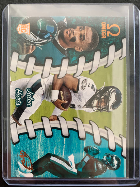 2020 PANINI CHRONICLES OMEGA FOOTBALL #O-5 PHILADELPHIA EAGLES - JALEN HURTS ROOKIE CARD