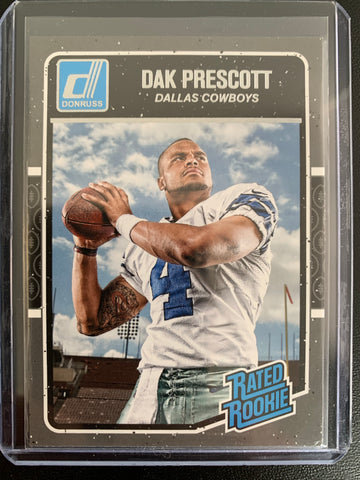 2016 PANINI DONRUSS FOOTBALL #362 DALLAS COWBOYS - DAK PRESCOTT RATED ROOKIE CARD