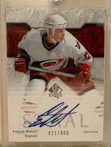 2003-04 SP AUTHENTIC HOCKEY #137 CAROLINA HURRICANES - ERIC STAAL FUTURE WATCH AUTO ROOKIE CARD RAW
