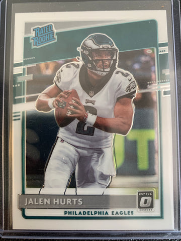 2020 PANINI DONRUSS OPTIC FOOTBALL #164 PHILADELPHIA EAGLES -JALEN HURTS RATED ROOKIE CARD