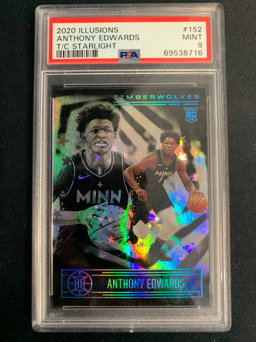 202 PANINI ILLUSION BASKETBALL #152 MINNESOTA TIMBERWOLVES - ANTHONY EDWARDS  STARLIGHT PARALLEL ROOKIE CARD GRADED PSA 9 MINT