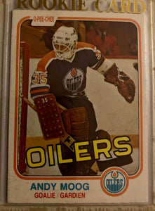 1981-82 O-PEE-CHEE HOCKEY #120 EDMONTON OILERS - ANDY MOOG ROOKIE CARD RAW