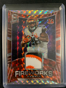 2020 PANINI SPECTRA NFL FOOTBALL #9 CINCINNATI BENGALS - JOE MIXON FIREWORKS FABRIC PATCH NUMBERED 10/10