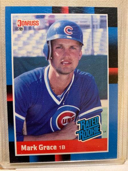 1988-89 DONRUSS BASEBALL #40 - MARK GRACE RATED ROOKIE CARD RAW