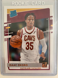 2020-2021 PANINI DONRUSS NBA BASKETBALL #203 CLEVELAND CAVALIERS - ISAAC OKORO DONRUSS RATED ROOKIE CARD