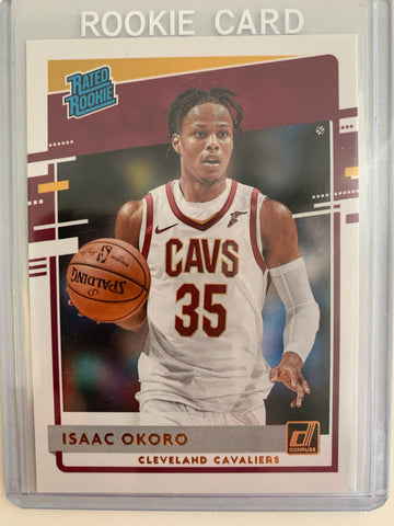 2020-2021 PANINI DONRUSS NBA BASKETBALL #203 CLEVELAND CAVALIERS - ISAAC OKORO DONRUSS RATED ROOKIE CARD